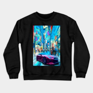 Car Tokyo Neon Synthwave Crewneck Sweatshirt